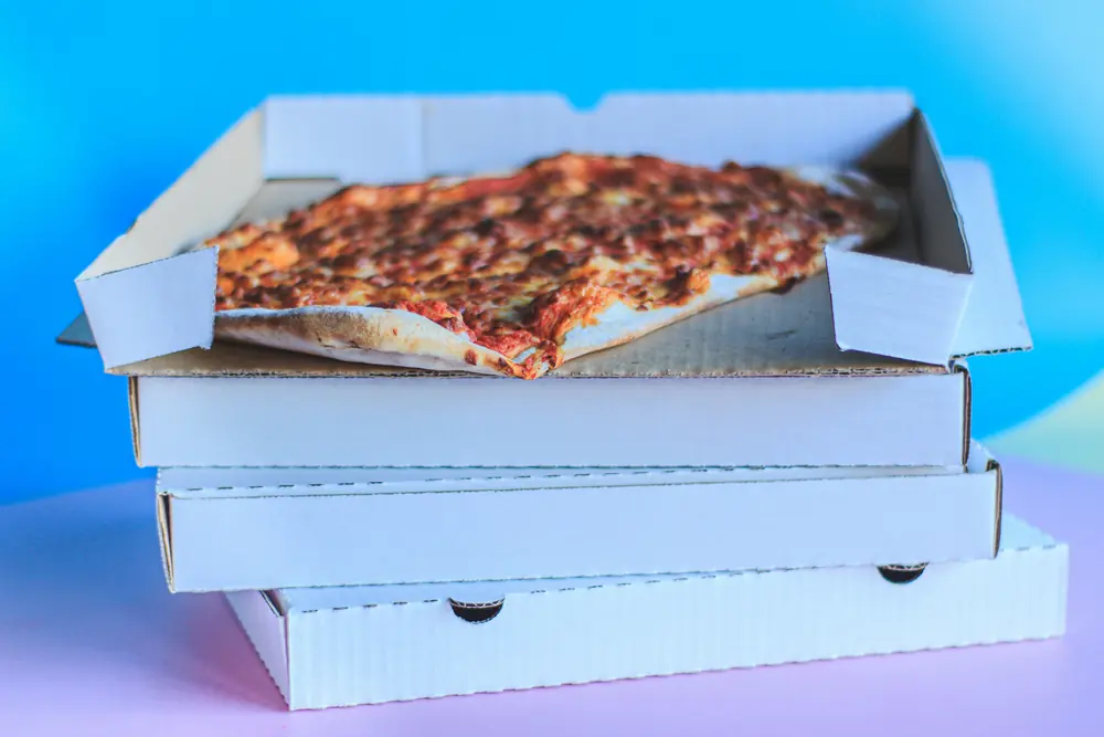 Pizza in a delivery box